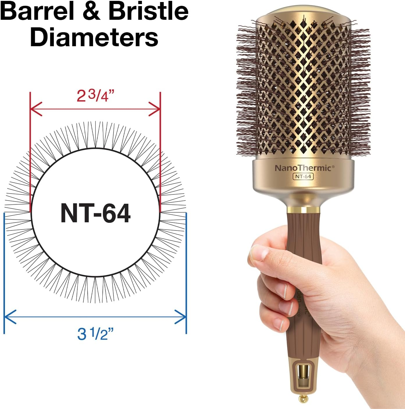 Olivia Garden Nanothermic Ceramic + Ion round Thermal Hair Brush image number 1