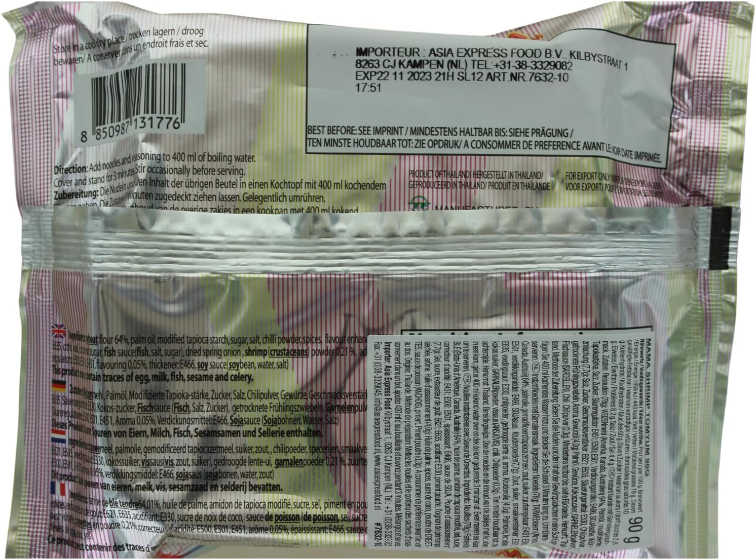 Mama Noodle Shrimp Tomyum 90Gm image number 3