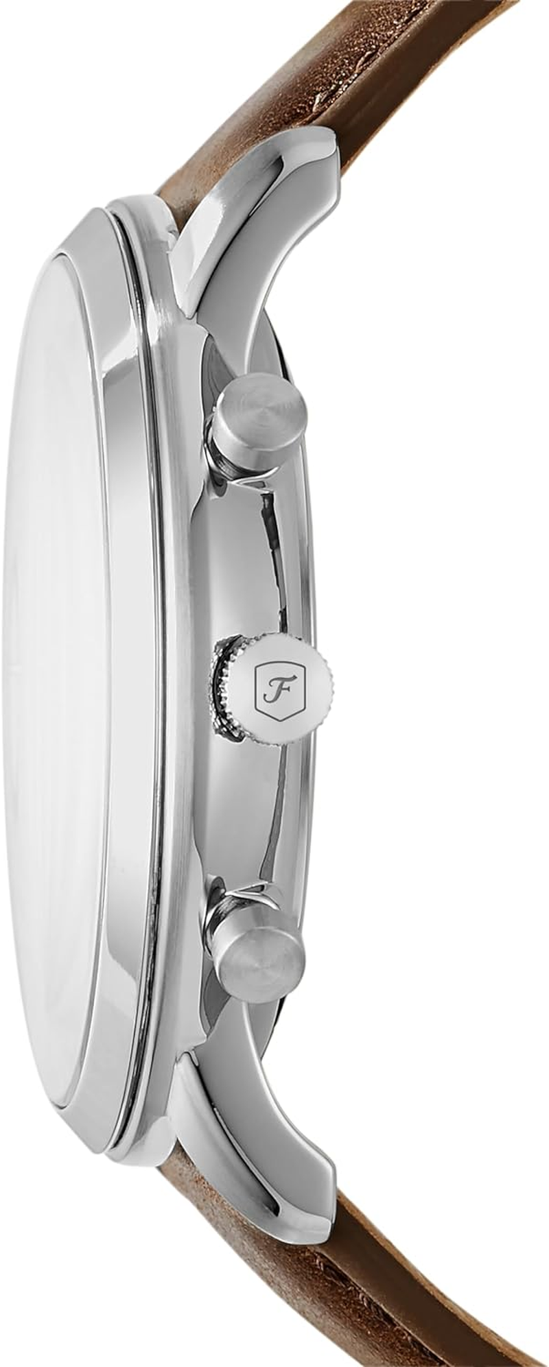 FOSSIL Men'S Quartz Watch Chronograph Display and Leather Strap, FS5380, Brown/Yellow image number 6