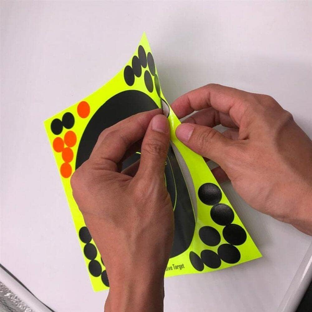 Linyongc Multicolor Dart Shooting Target, 28Pcs Self Adhesive Splatter Target Paper Stickers, 8X8Inch/20X20Cm, Square with Circular Center image number 3