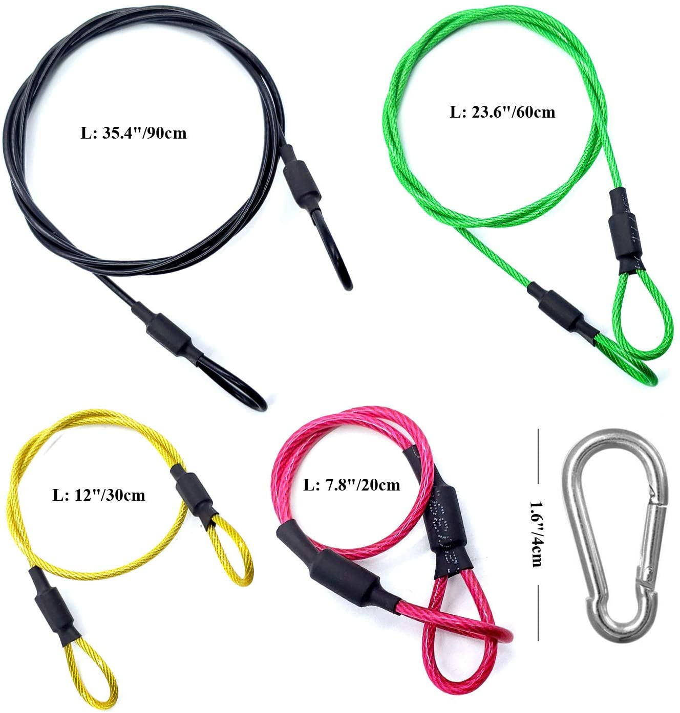 Camera Safety Tether, Stainless Steel Cable Wire Colorful Coating Lanyard with Hook Carabiner Clip for Gopro Hero 7 6 5 4 3 Session DJI Osmo Action and Other Action Camera image number 5