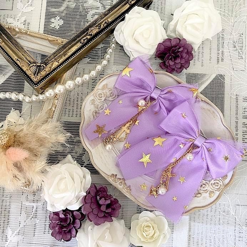 Ribbon Clip, Hairpin, Sore Bit, Decoration, Set of 2, Lavender image number 2