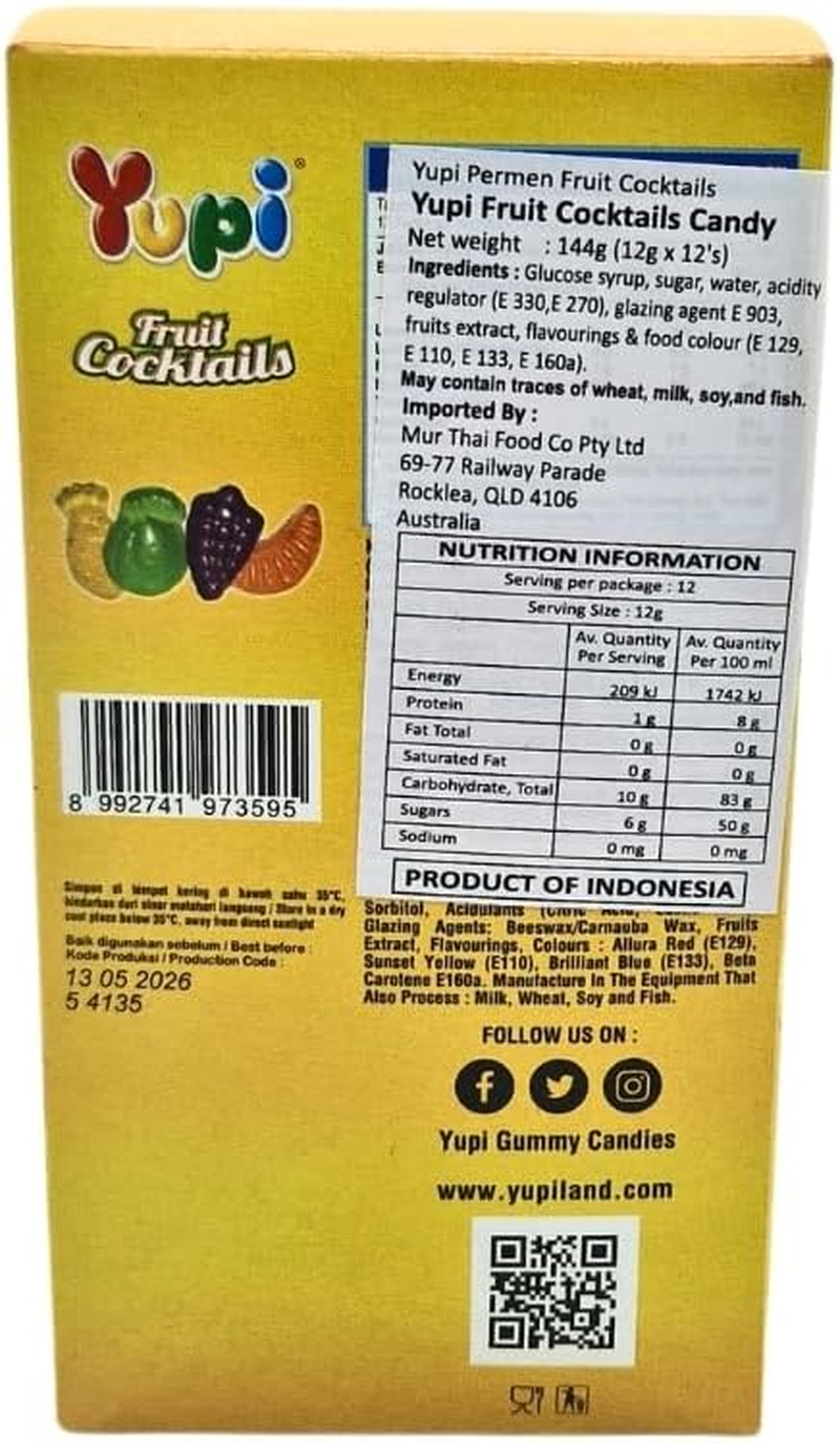 Yupi Fruit Cocktail Candy 15G*12 image number 1