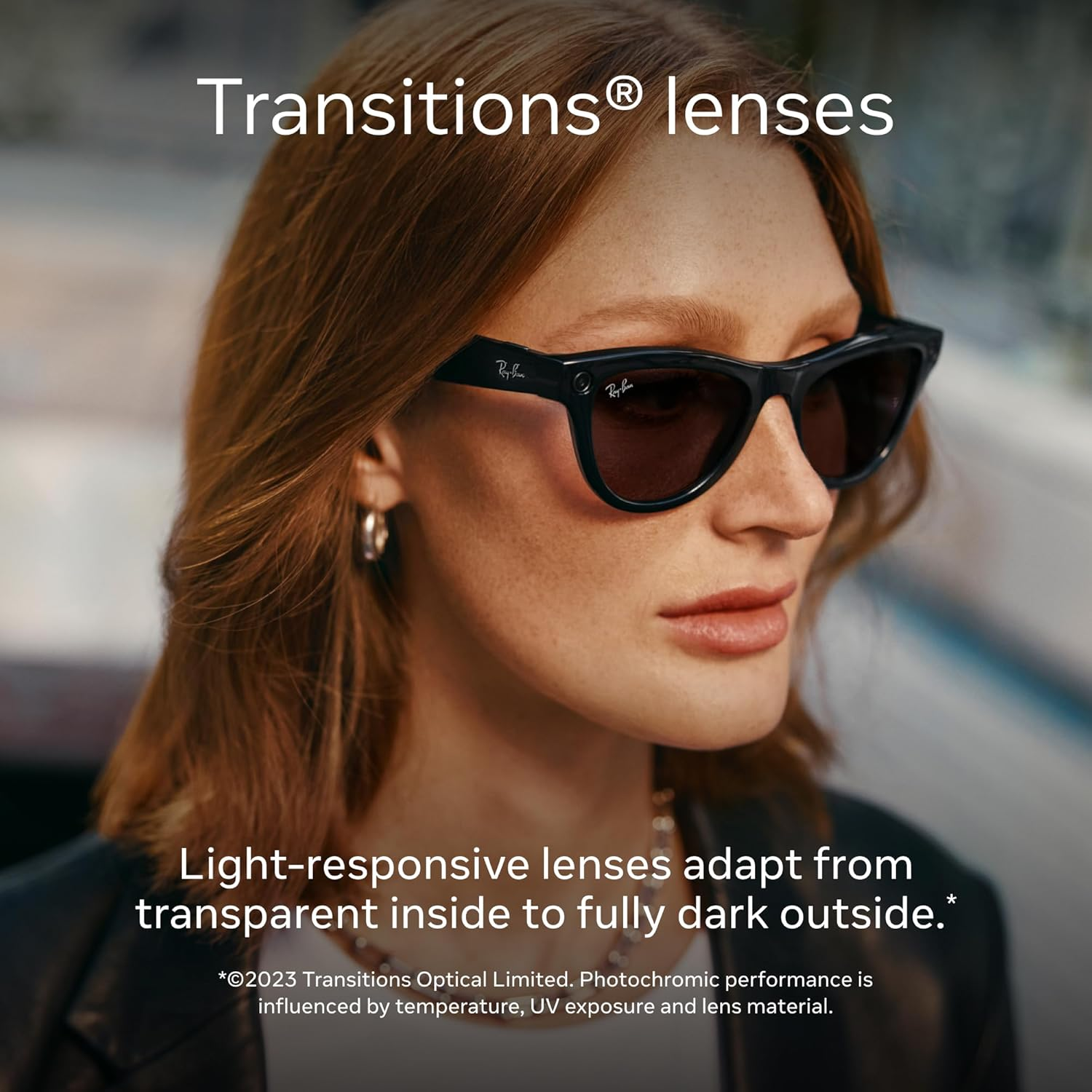 Ray-Ban Meta Wayfarer Glasses with Meta AI - Black/Transitions image number 5