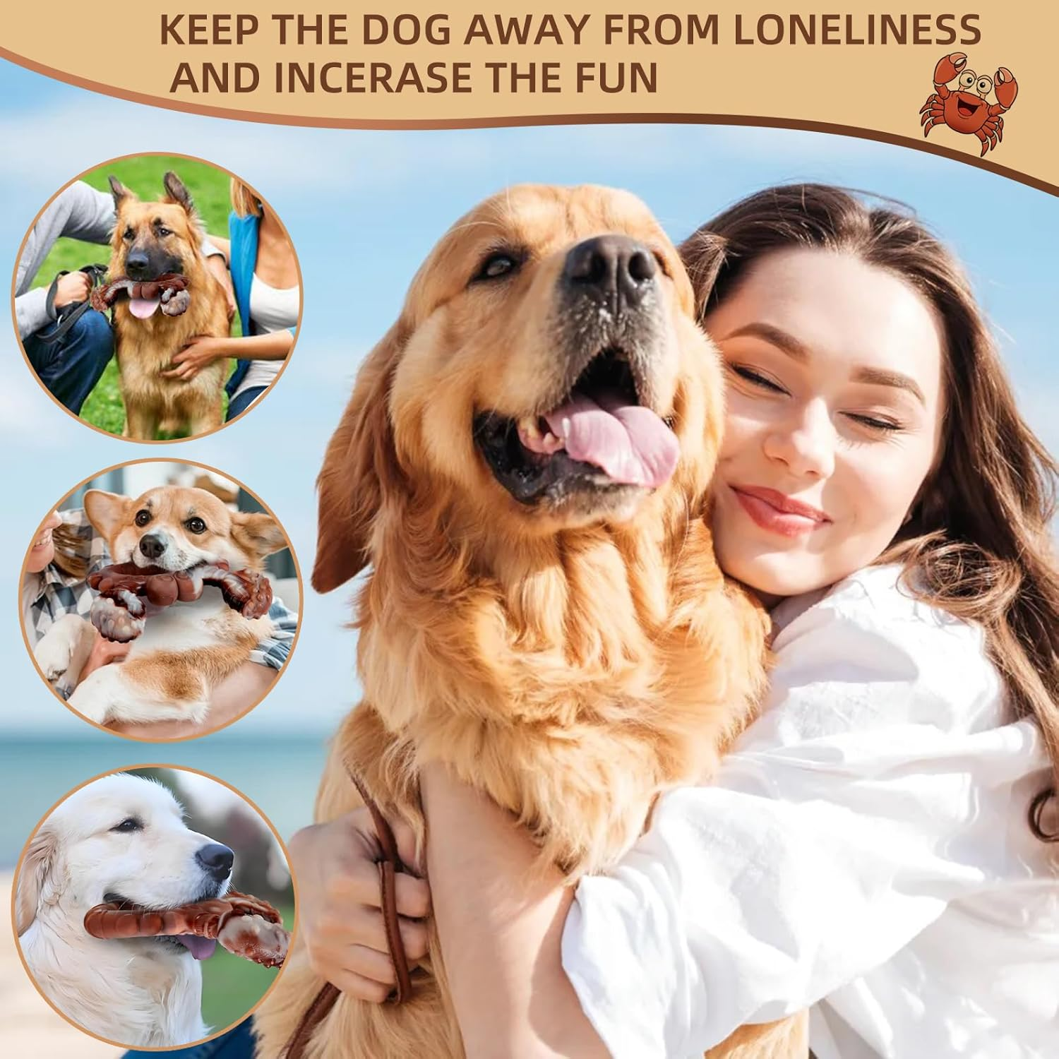 Tough Dog Chew Toy for Aggressive Chewers,Indestructible Interactive Beef Flavor Dog Teething Toy,Durable Nylon Dog Teeth Cleaning Chew Toy for Large Medium Dog image number 1