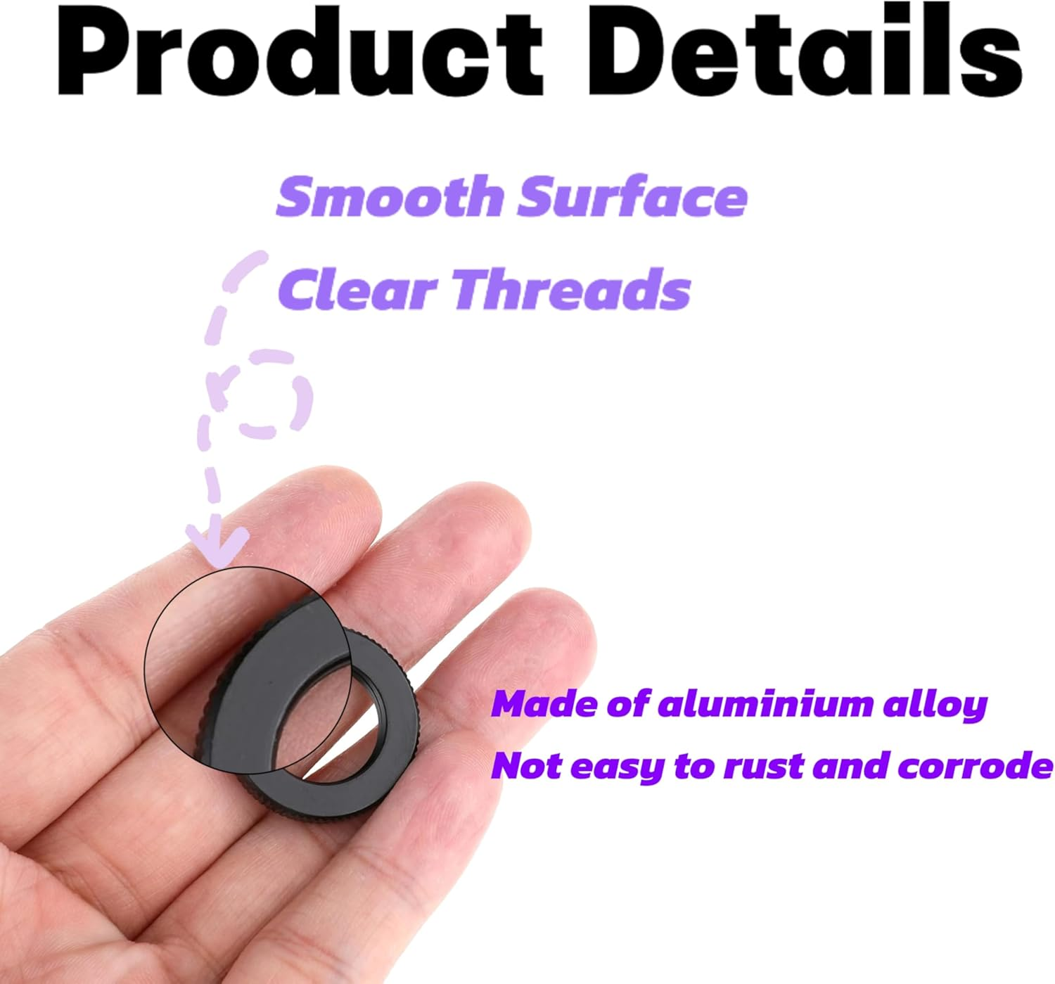 4 Pcs 5/8-27 Double Locking Nut for Microphone Screws,Knurled Lock Microphone Stand Nut,Cold Hot Shoe Adapter Screw,Black Jam Nut for Microphone Photographic Equipment,Dual Lock Nuts image number 1