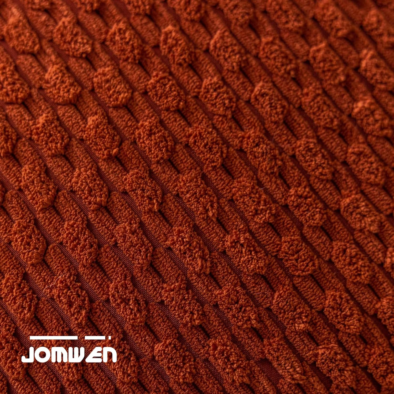 2 Packs Throw Pillow Covers Corduroy, Decorative Lumbar Pillow Covers, JOMWEN Super Soft Boho Striped Cushion Covers for Couch Bed Sofa Livingroom (Rust, 45 X 45 Cm)