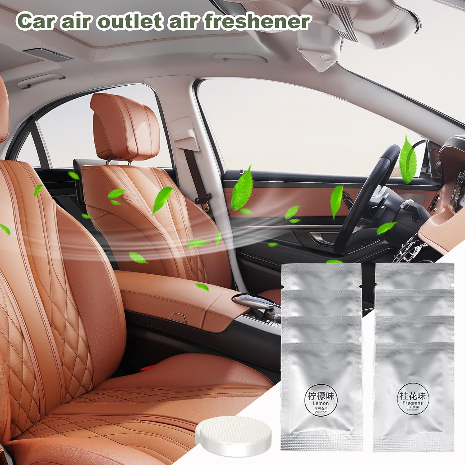 Car Air Freshener Tablets - Vent Clip Car Fragrance Refill,8X Automotive Air Fresheners, Fragrance Tablets Aromatherapy Tablets, Car Interior Accessories - +Cologne image number 2