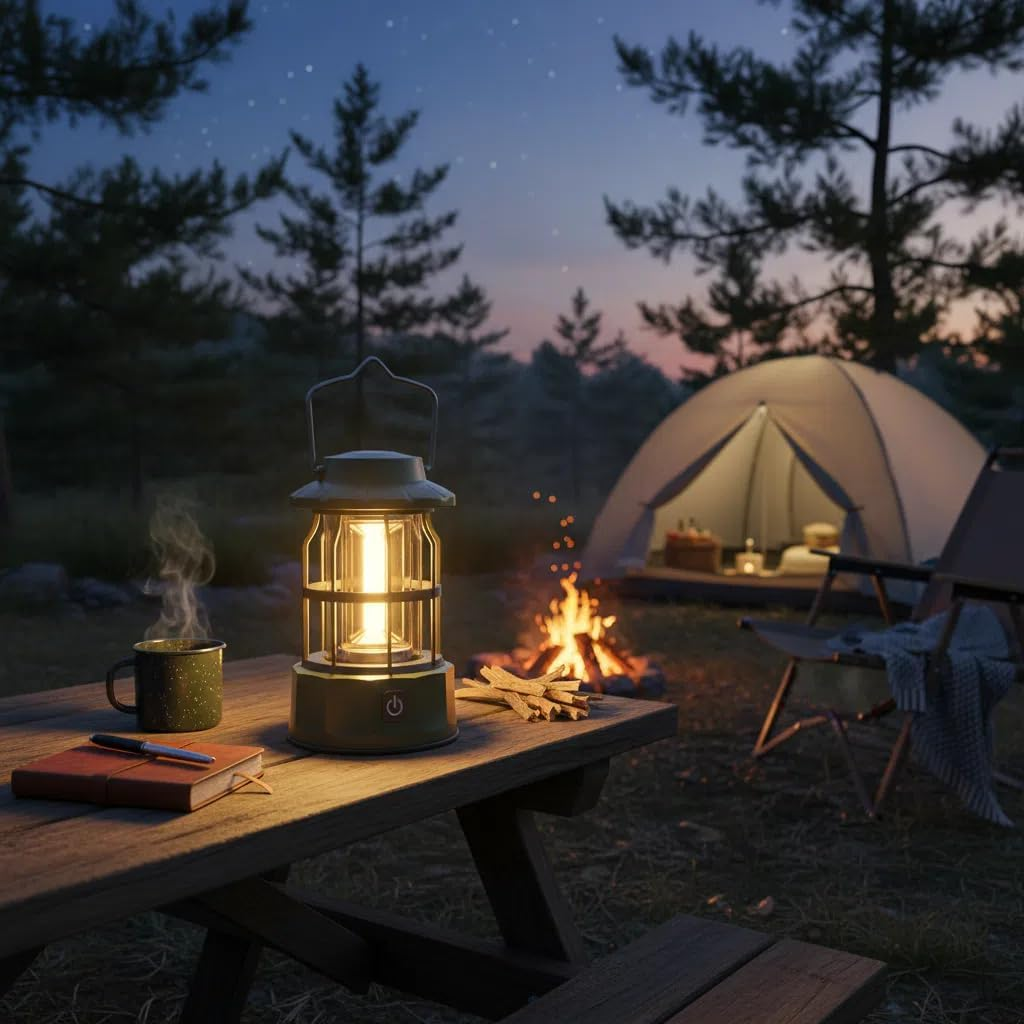 LED Camping Lantern, Battery Operated Portable Lantern, 1200Mah Rechargeable Battery, Waterproof for Outdoor Camping, Emergency Power Outage, Tent Light, Camping Lights & Lanterns image number 6