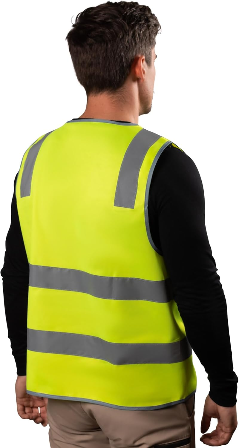 Hi-Vis Day/Night Zip Safety Vest - High Visibility Reflective Vest | Improved Reflectivity with 50Mm Micro Prism Tape | Lightweight & Breathable Design | Certified Safety Compliant | image number 6