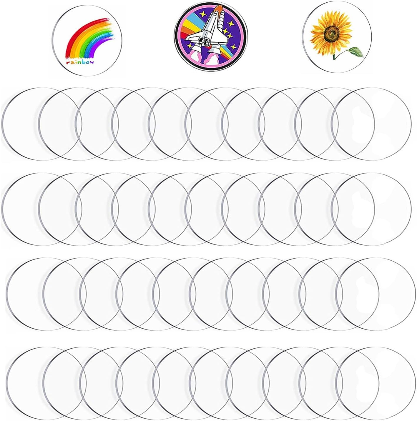 Yqkangzhu 40Pcs 10Cm/4In round Acrylic Sheet, Clear Transparent Disc, Acrylic Blanks for DIY Projects, Crafts, Signage image number 5
