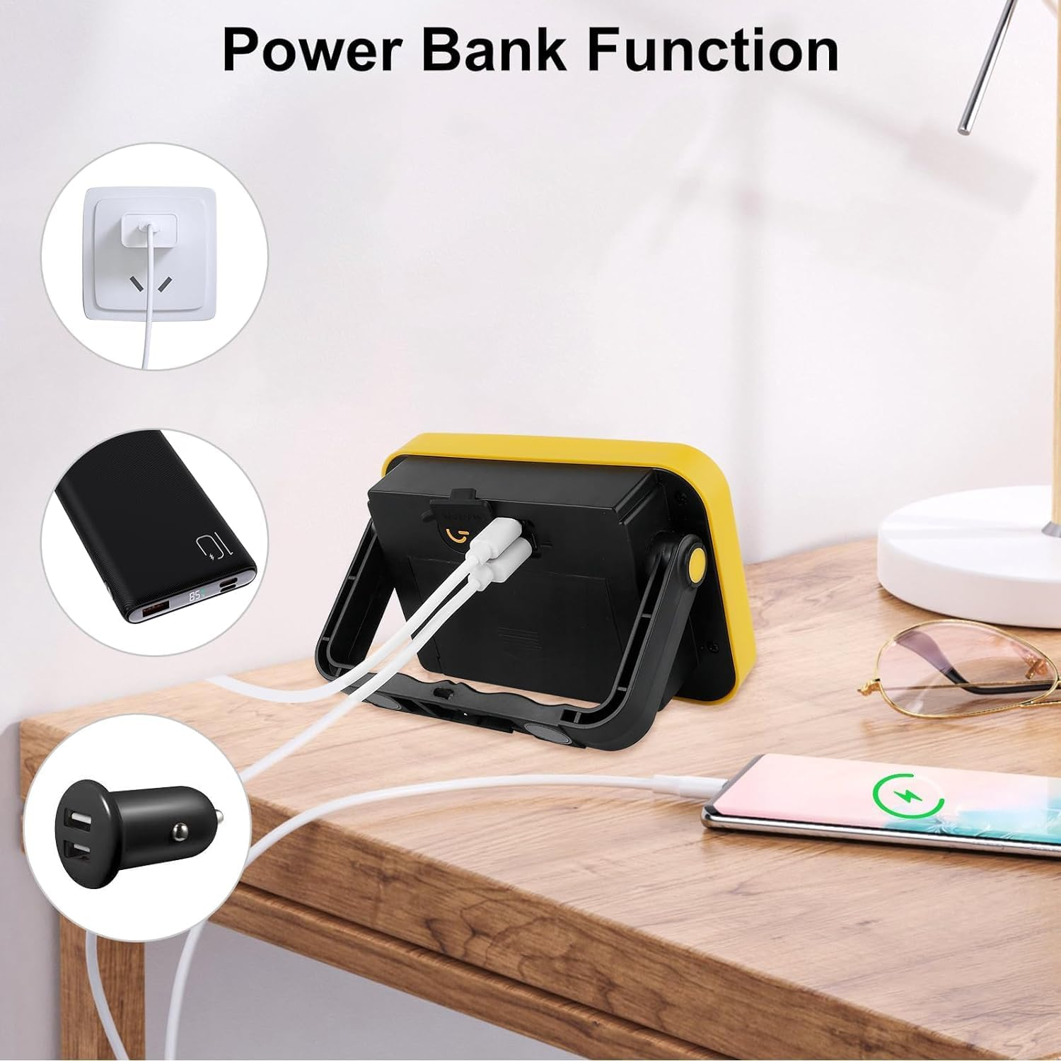 T-Sun Rechargeable LED Black Lights, Battery Powered Blacklight,2 Pack Flood Lights for Fluorescent Neon Glow in the Dark, Party, Stage Lights, Body, Paint, Indoor Decor - Ultraviolet image number 6