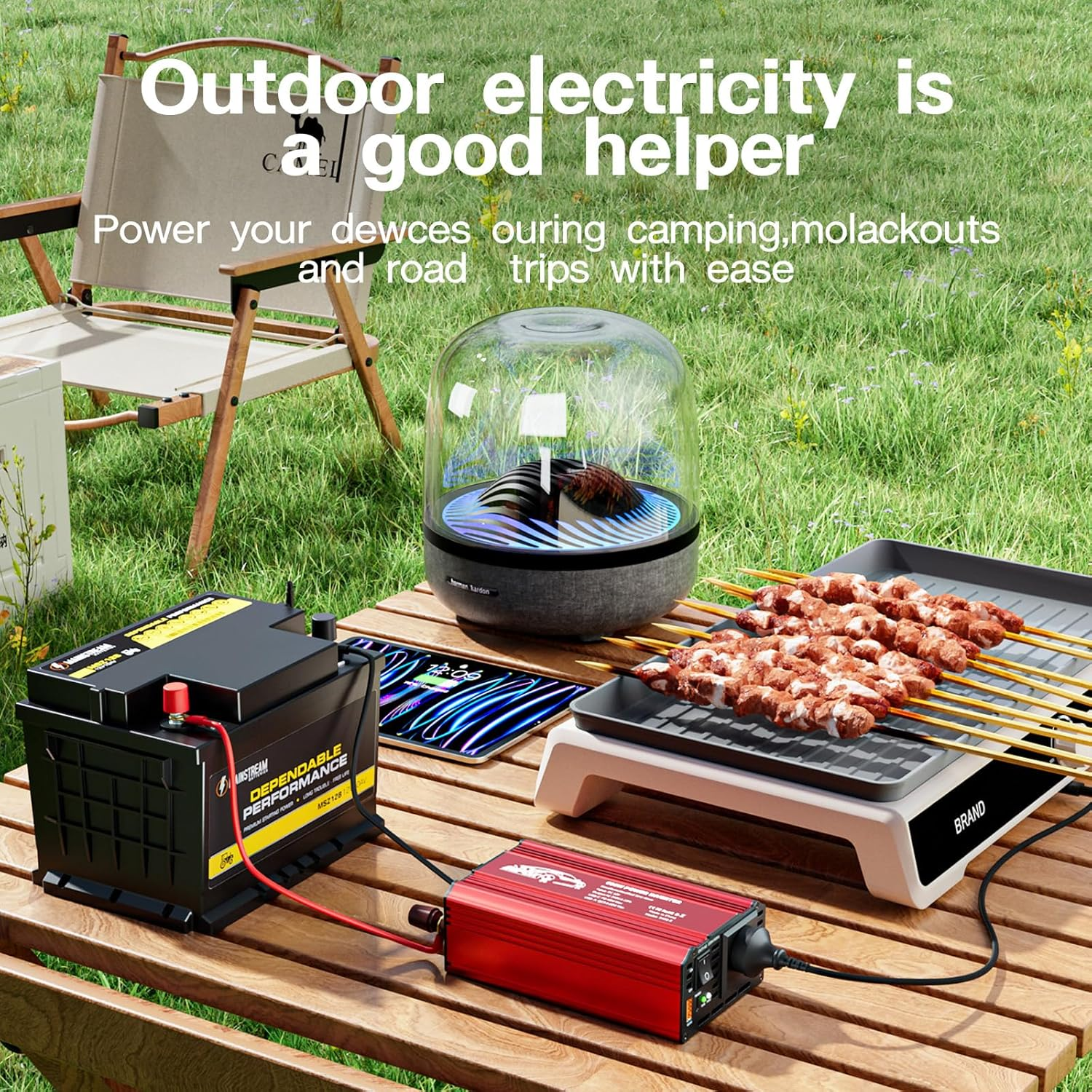 600W Power Inverter DC12V to 230V 240V AC Car Inverter with PD45W and QC 3.0 20W 4.8A USB Port to Charge Your Game Consoles, Car Electronic Devices - Red image number 5