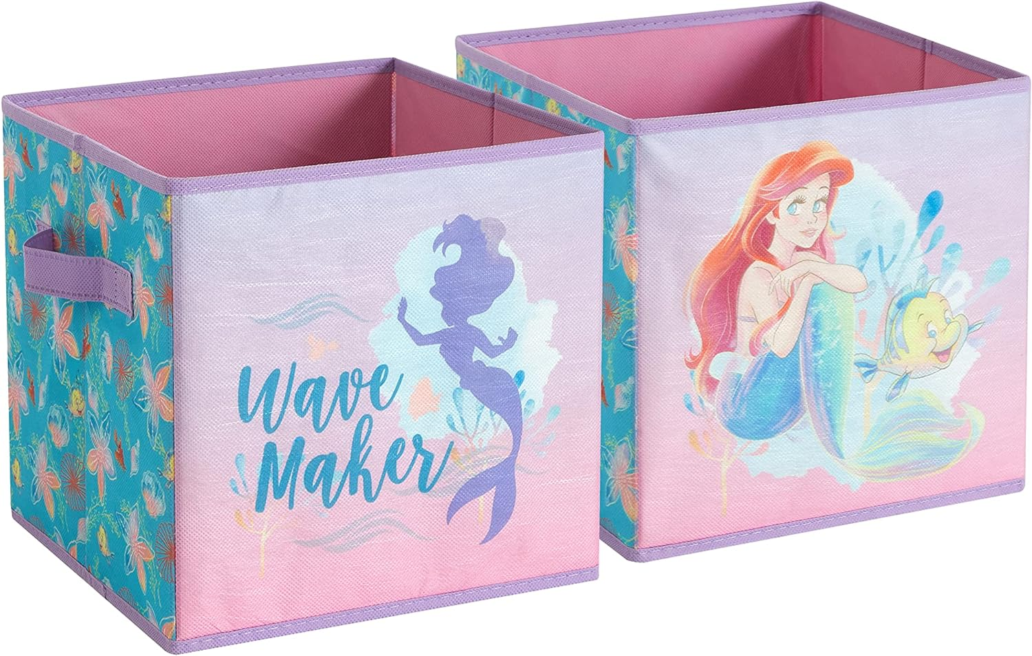 Idea Nuova Bluey Set of Two Spacious Collapsible Storage Cubes, 10"X10"X10"