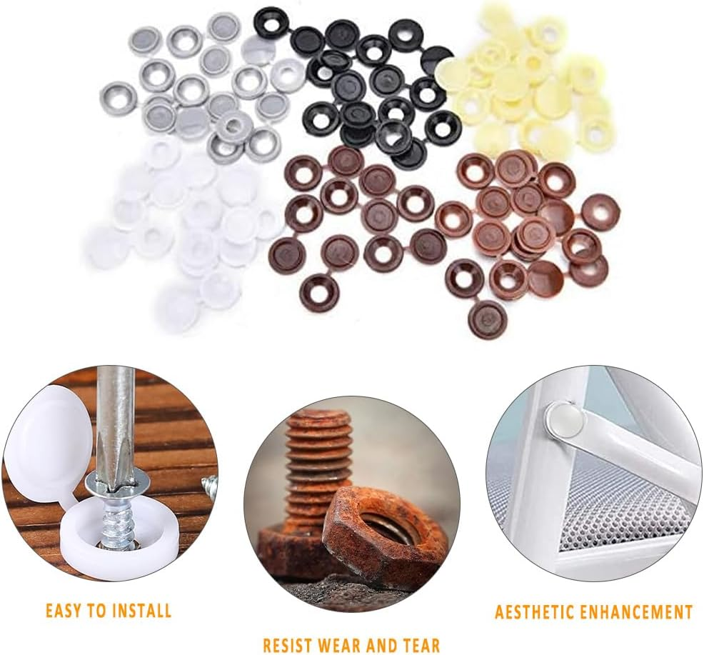 50Pcs Screw Covers Hinged Plastic Screw Caps Folding Snap-On Flip Tops Covers Fit M4 Screw Protector for Furniture Decorative (Dark Blue)