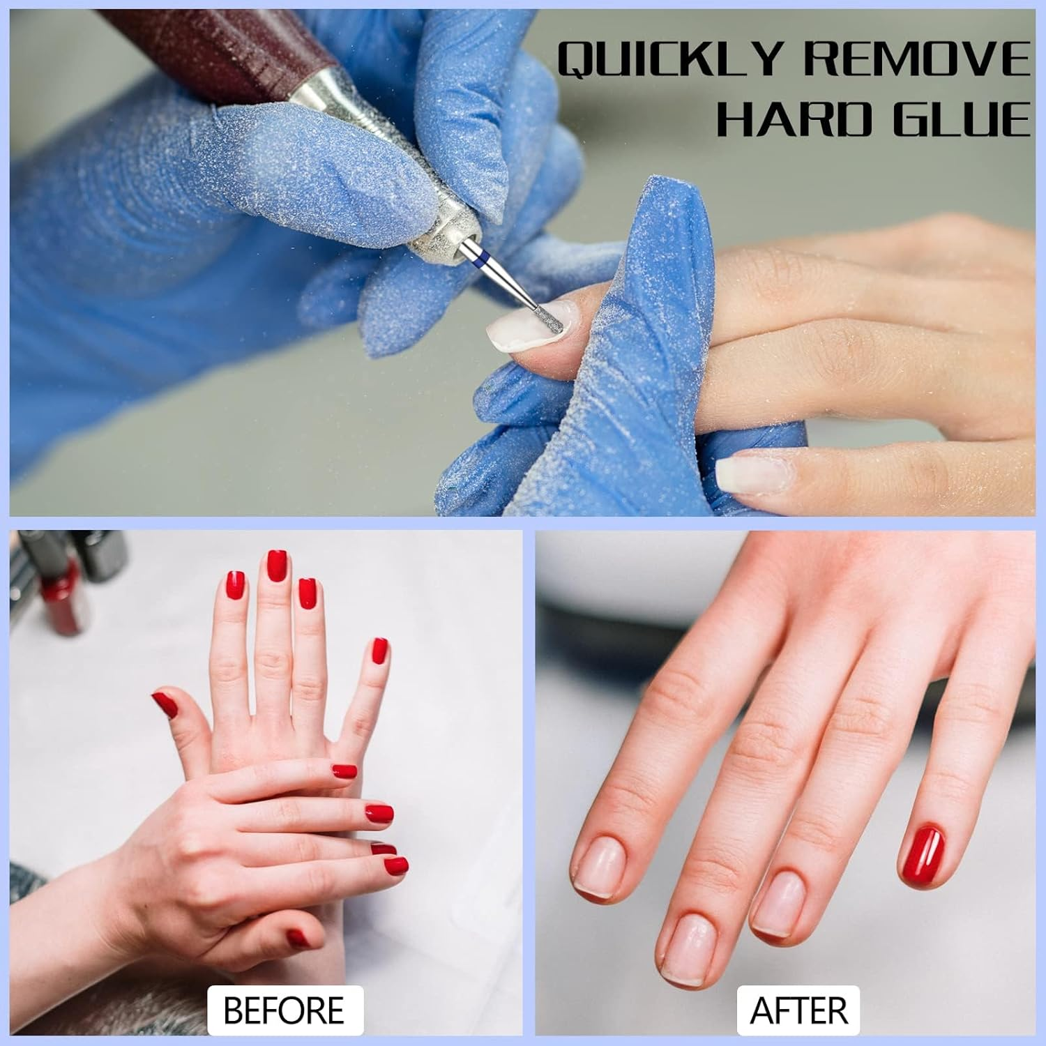 2Pcs Nail Drill Bits Diamond Carbide Conical Micro Cuticle Remover Bit,3/32" Shank,Professional Diamond Carbide Nail Drill Bit for Acrylic Gel Nails, Home Salon & DIY image number 2