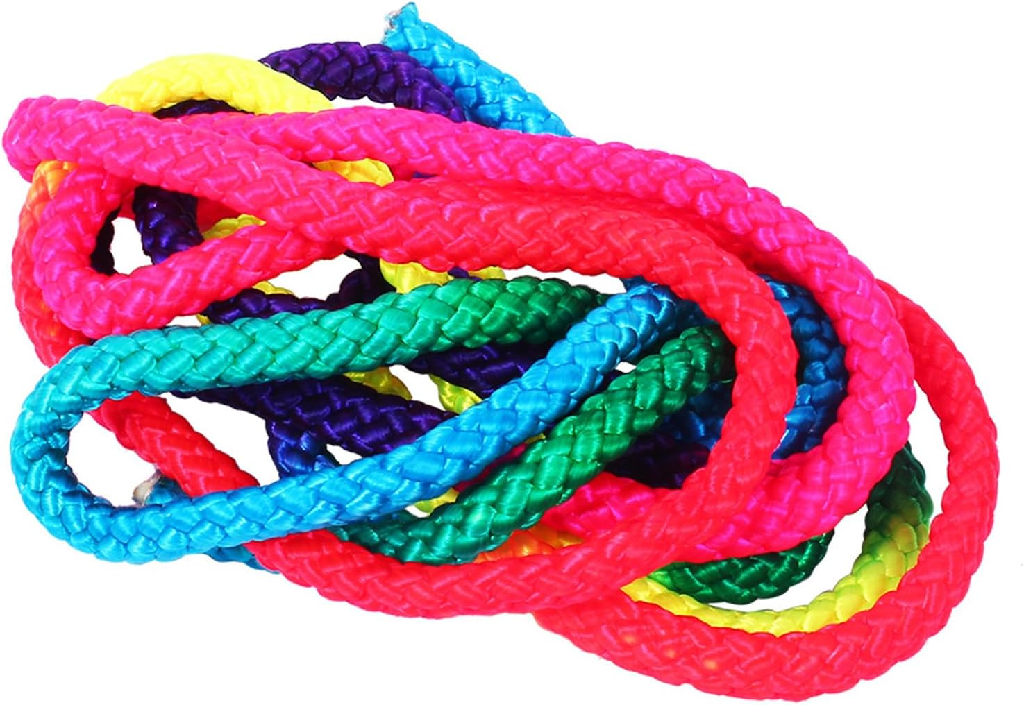 Lwuey Gymnastics Arts Rope, 2.8M/110In Rainbow Color Rhythmic Gymnastic Rope Solid Nylon Training Ropes Sport Equipment for Artistic Roping Exercise Professional Competitions Home Fitness Kids Playing image number 3