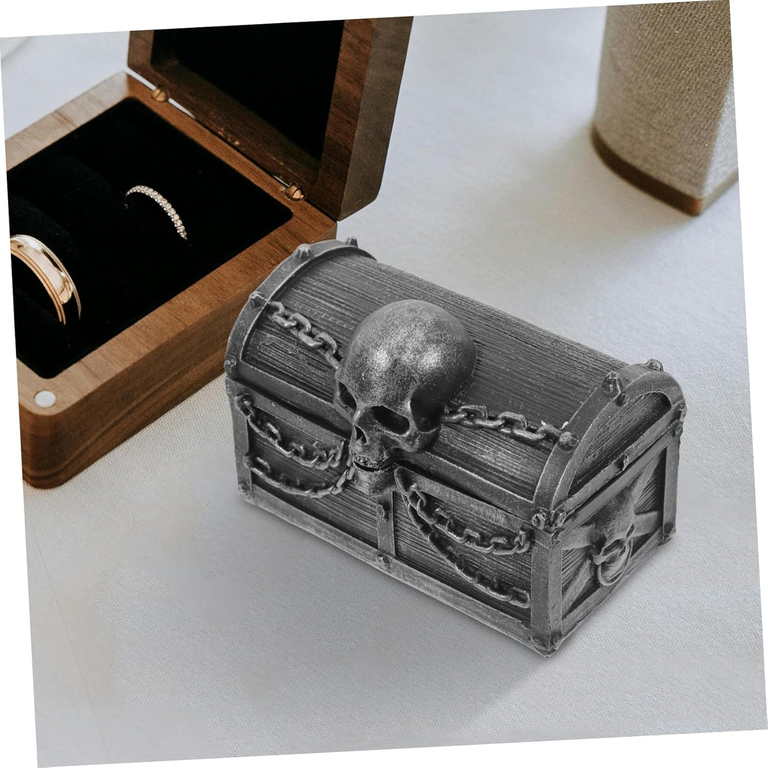 Kichvoe Multifunctional Skull Box Lockable Decorative Storage for Jewelry Accessories Toy Chest for Home image number 6