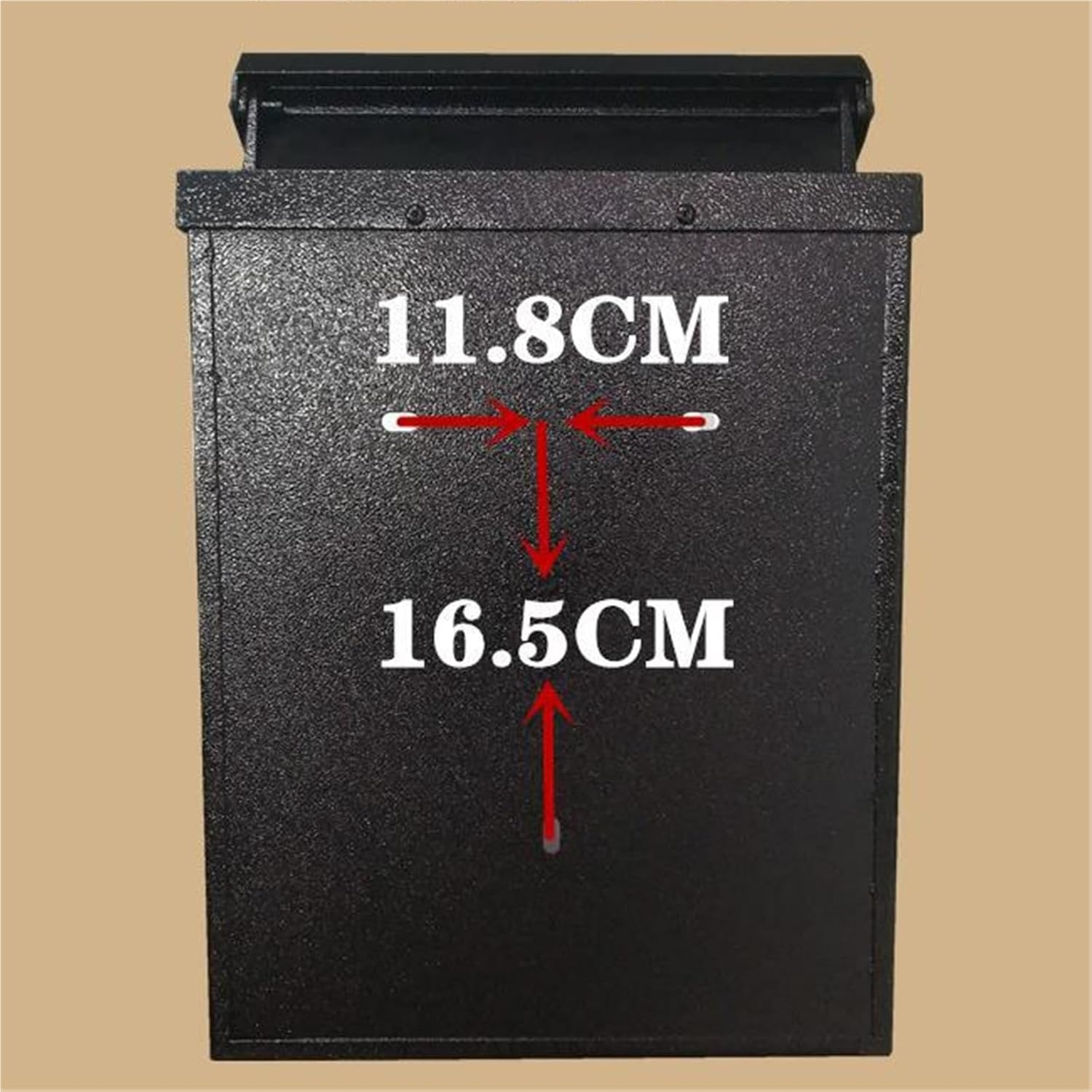 Letterbox Dropbox outside Wall Mount Locking Mailbox with Sturdy Key Lock Outdoor Security Post Box Post Box(Black) - Brown image number 7