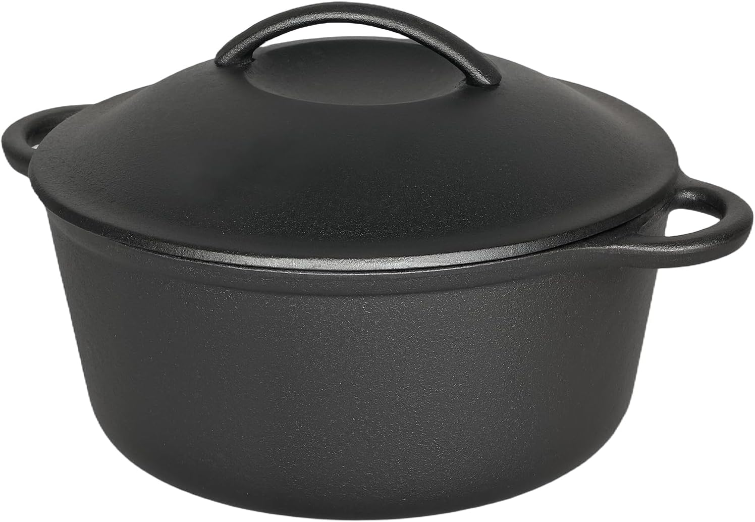 Toque Cast Iron Dutch Oven, Dutch Oven Pot with Lid and Dual Handles, round Pre-Seasoned Pot for Induction Electric Grill Stovetop BBQ Camping, Cast Iron Skillet Cookware, 6.6 Liters, Black image number 4