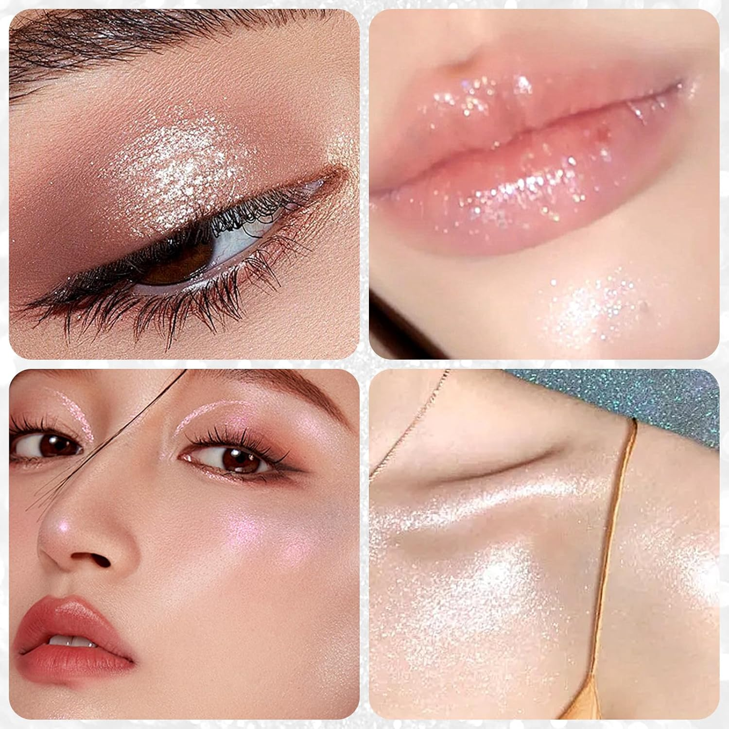 4 Colors Glitter Eyeshadow Palette, Shimmer Eyeshadow Makeup Palette, Eye Shadow Palette for High Pigment, Waterproof &Long Lasting, Eyeshadow Powder Palette for Women image number 2