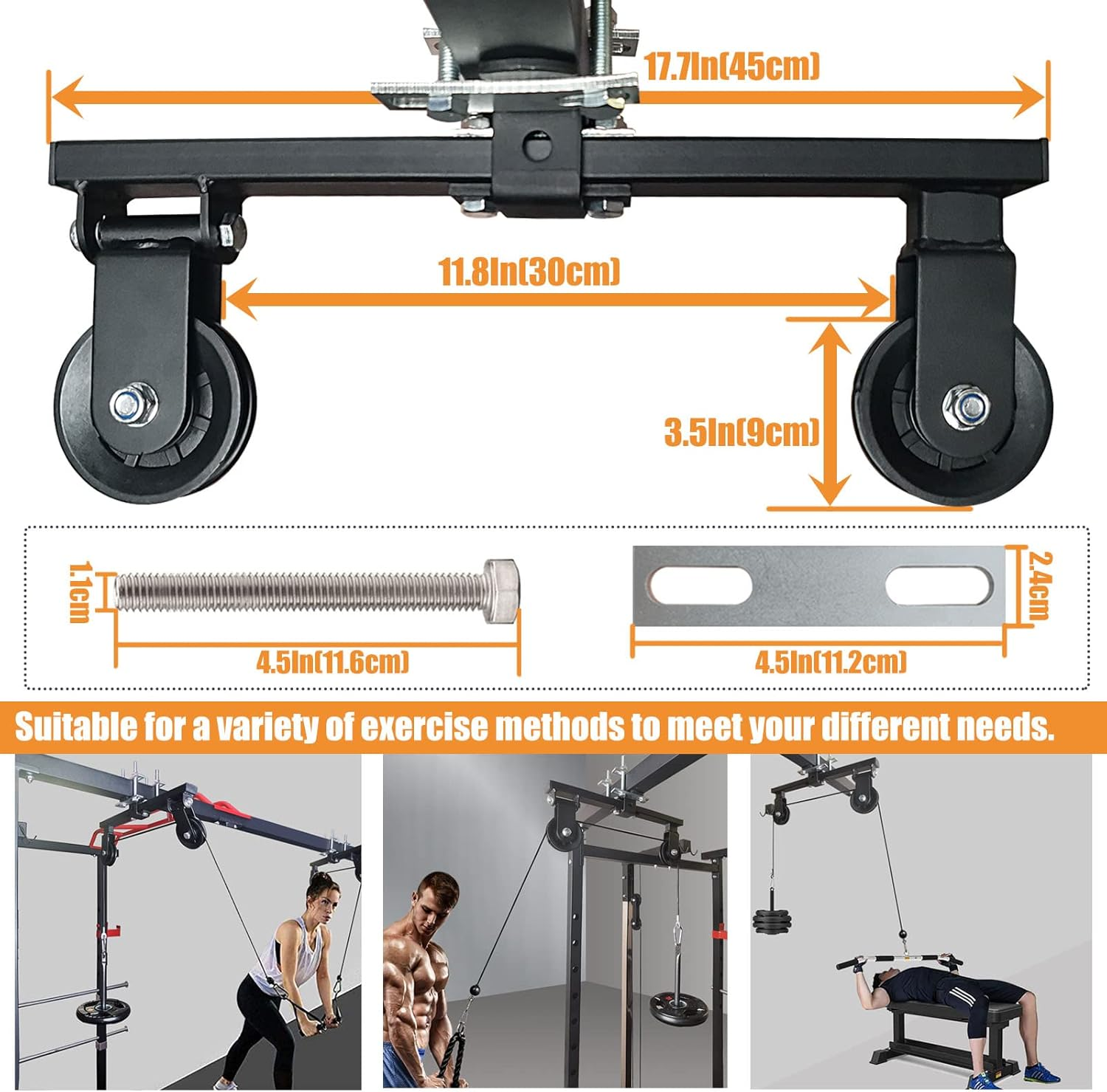 Upgraded Cable Pulley System, LAT Pull down Machine for Home Gym Equipment, Weight Pulley System for Cable Machine, LAT Pulley System for Strength Training Power Cages, Power Racks image number 1