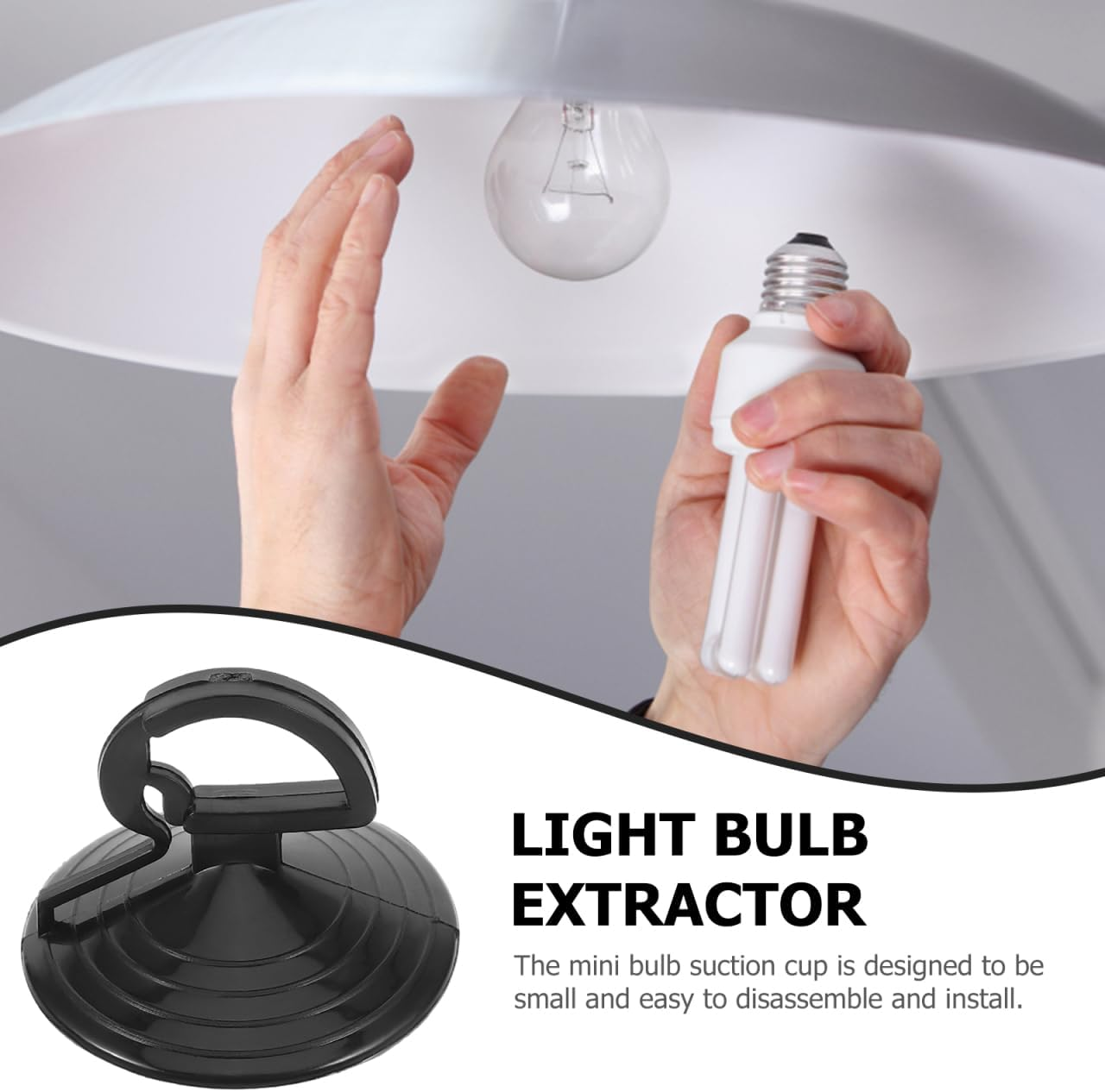 Luxshiny Light Bulb Suction Cup Removal Tool 10Pcs Lamp Changer Head Suction Cup Light Bulb Remover for Halogen Bulb Mini Track Lights Remove Black image number 5