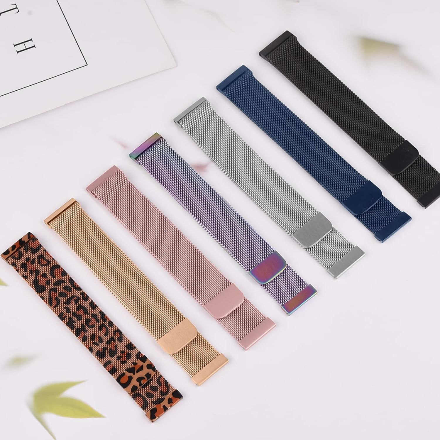 Metal Stainless Steel Loop Quick Release 20Mm 22Mm for Men Women, Adjustable Comfortable Magnetic Milanese Mesh Replacement Strap for Smart Watch Sport Watch