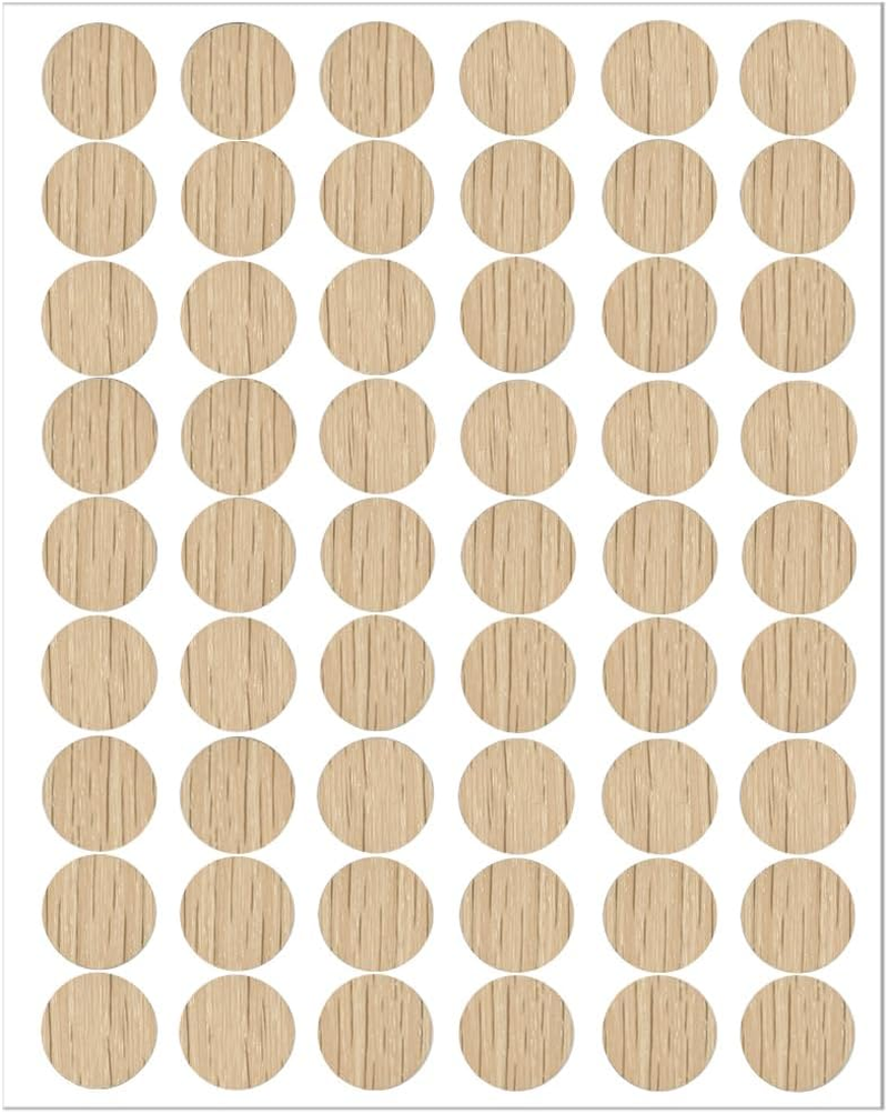 LICQIC Screw Hole Covers Stickers, Self Adhesive Screw Cover Caps Stick on Furniture Sticker Screw Hole, 54 Pcs Natural Oak, 21Mm - Dark Brown image number 2