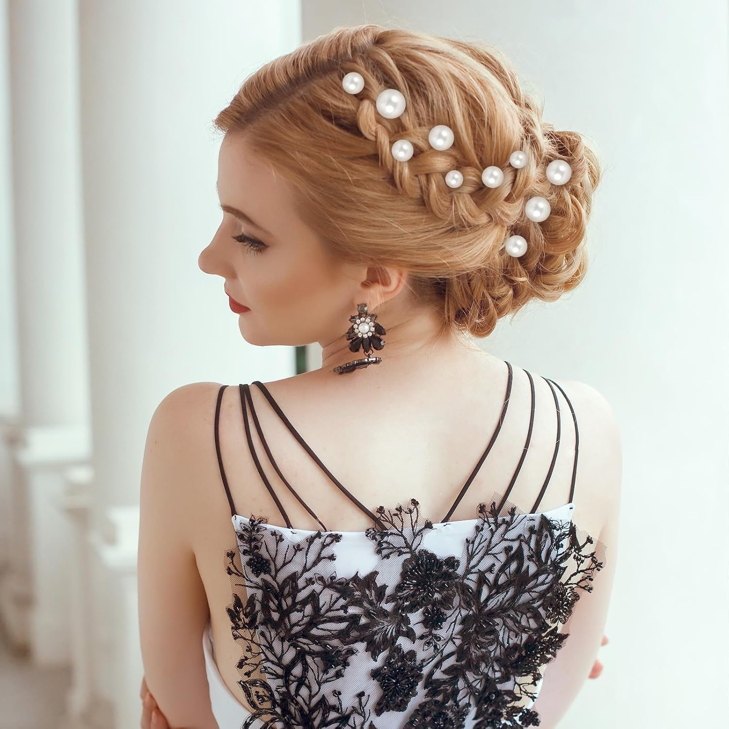 YBEATY 32 Pieces Wedding Hair Pins with Beads for Brides U Shape Bridal Hair Pins Rhinestone Hairpins Silver Hair Accessories White Pearls Hair Accessories for Brides Bridesmaids Women Styling Silver image number 6