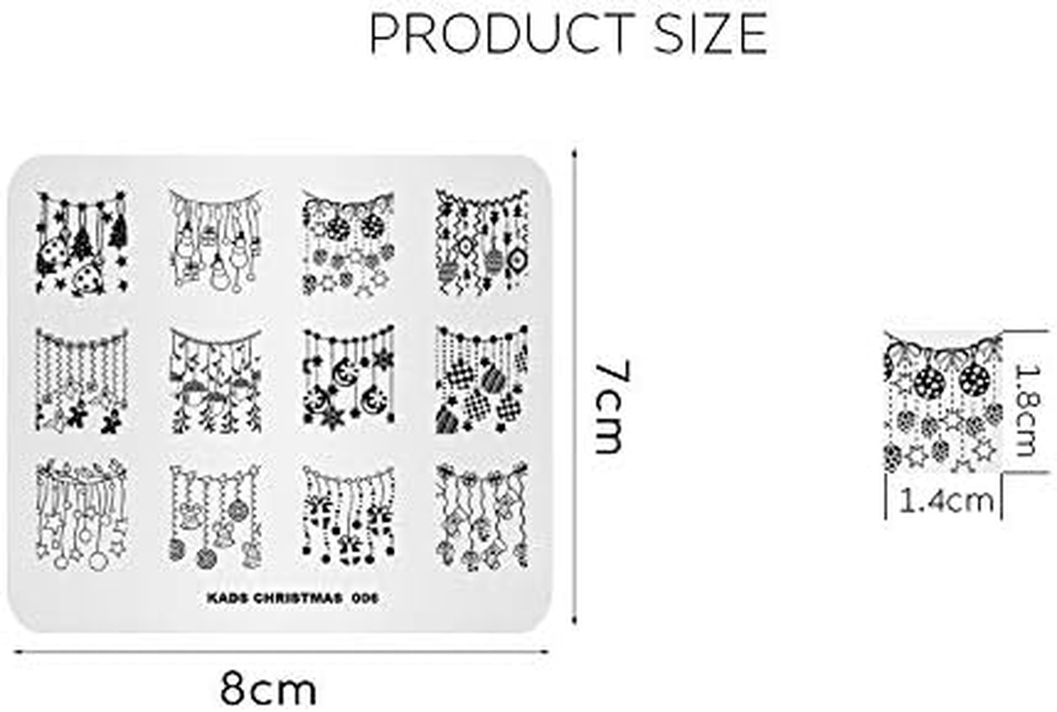 Nail Art Stamping Plate Template Christmas Theme Christmas Decoration Socks Christmas Bell Pattern DIY Nail Art Picture Stamp Stamping Plates Manicure Print Tool image number 1