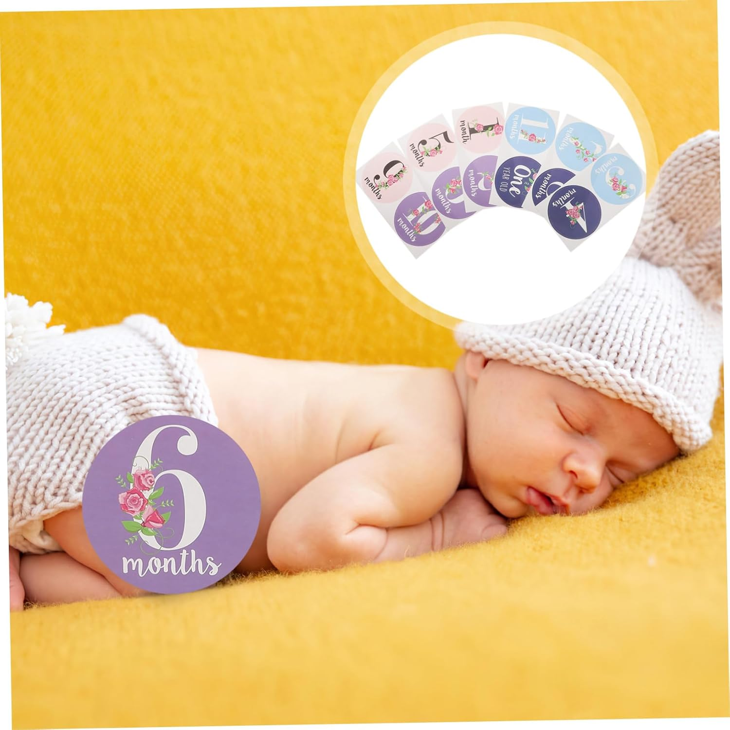 12Pcs Milestone Stickers Set Adorable Newborn Month Belly Stickers Creative Monthly Paste Photo Props for Growth Announcement and Keepsake image number 4