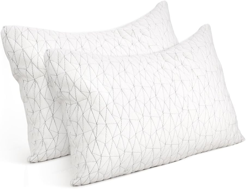 Giselle Bedding Set of 2 Single Memory Foam Pillow Gel Pillows for Sleeping Bed Hotel Cushion, Adjustable Shredded with Removable Washable Cover Back Side and Stomach Sleepers image number 3