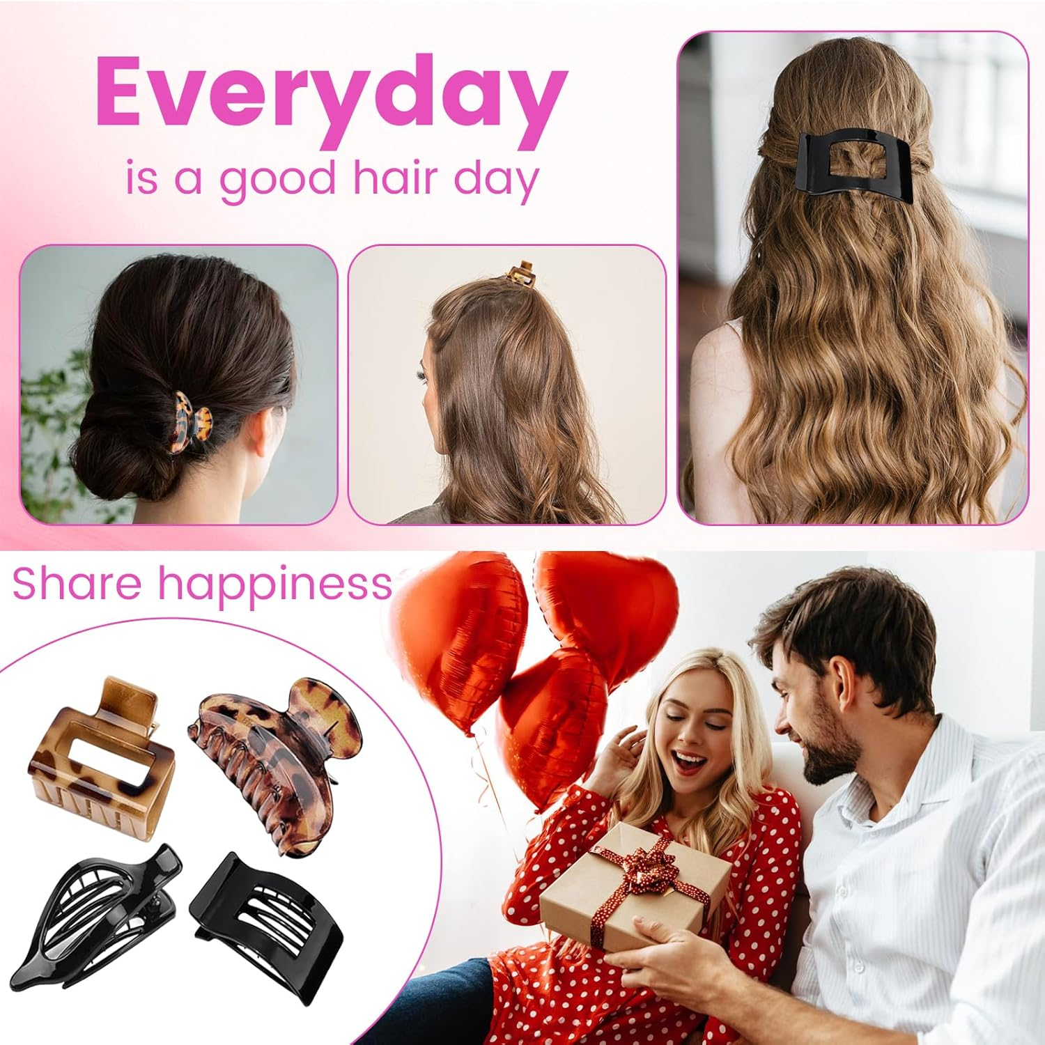 FOLAI 12 Pcs Matte Plastic Claw Claws Set Strong Hold for Daily Styling image number 3