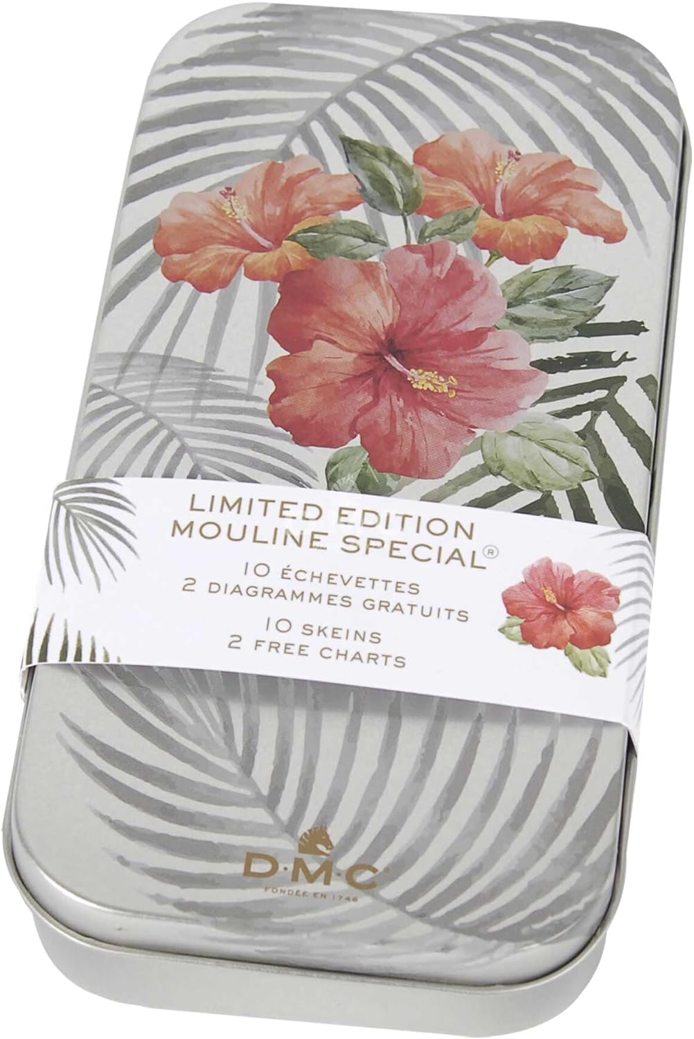 DMC Limited Edition Floral Tin - 10 Skeins with 2 Charts