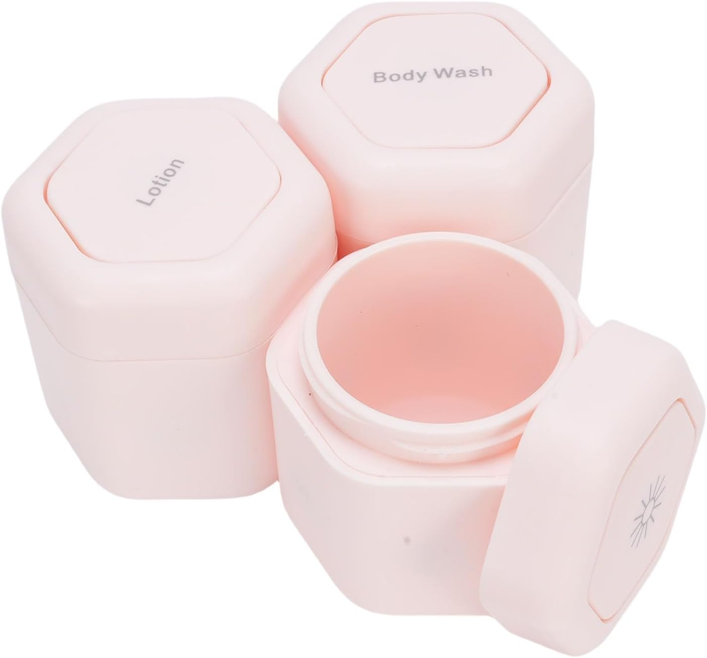 Oreilet 3Pcs New Travel Containers, Roseate Reusable Leak Proof Body Care Capsule Magnetic Containers with Wide Mouth & Lids, Portable Magnetic Travel Jars for Body Wash Lotion image number 1