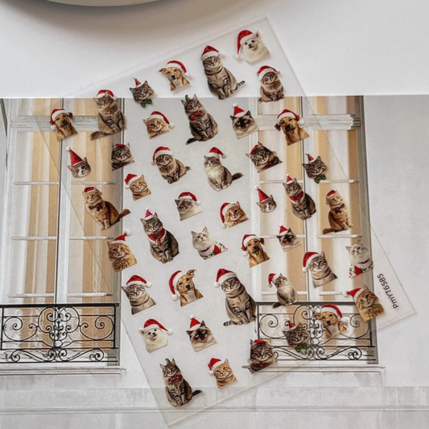 Christmas Theme Nail Art Stickers Decals, 3D Self-Adhesive Designer Nail Decals, Cute Kawaii Nail Adhesive Sticker Manicure Accessories for Women Girls DIY Nail Art Decorations (Dog Lovers/Cat Lovers) image number 3