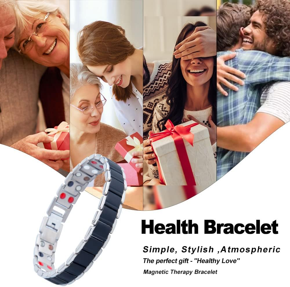 Healthy Bracelet Titanium Bracelet Men Bracelet Mens Magnetic Bracelet Magnet Bracelet for Men Magnetic Bracelet Women Bracelet Magnetic Therapy Bracelets Non-Allergic Bracelets Black Bracelets Gift Bracelets Lovers Bracelets image number 5