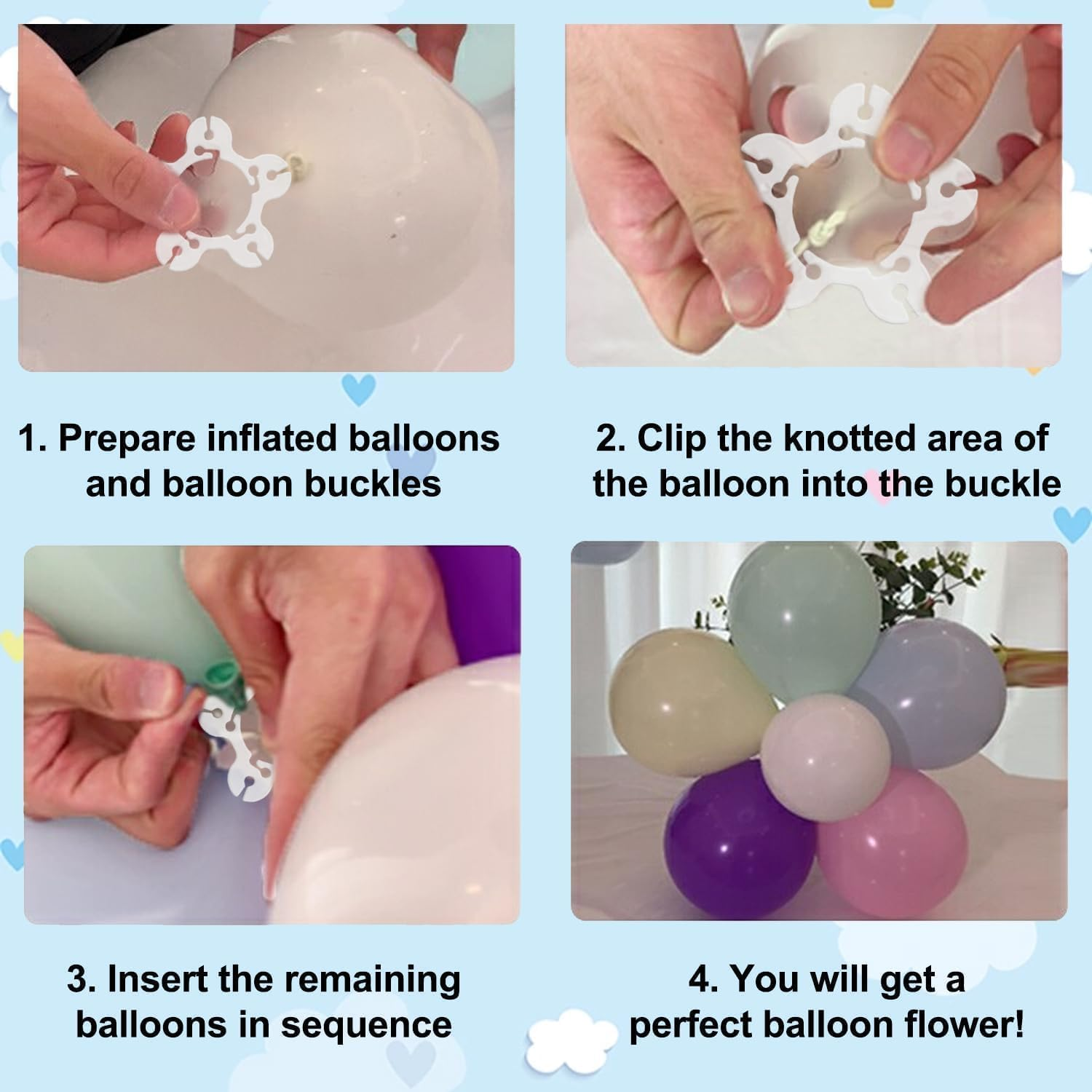 Balloon Connectors Clips, 100Pcs Balloon Clips Balloon Connectors Clip Holder,White Balloon Connectors Clip Holders,Plastic Balloon Connectors Clip Holder,Balloon Clips Connectors Clip Holder for Arch image number 6