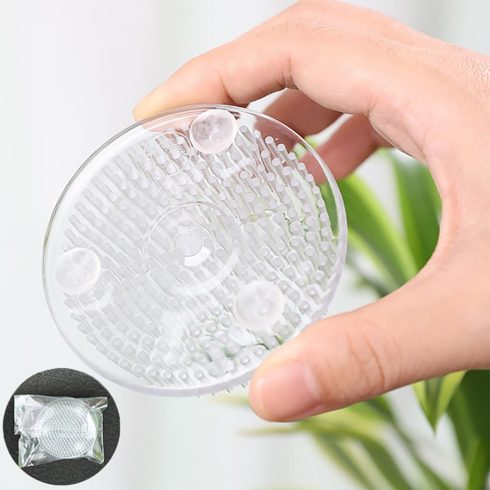 2PCS Clear Plastic Flower Frogs - 2.76" (70Mm) Pin Frog Holders for Flower Arrangements,Round Floral Arrangement,Plastic Flower Frog Pin Holder with 3 Suction Cups on Bottom image number 6