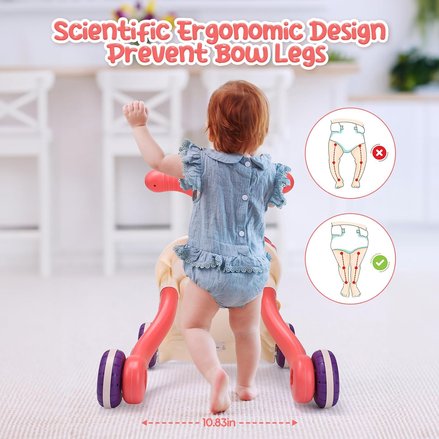 CUTE STONE Baby Learning Walker for Boys Girls, 2 in 1 Sit-To-Stand Learning Walker and Activity Center, Baby Walking Toy, Early Learning Push Toy for Infant image number 6