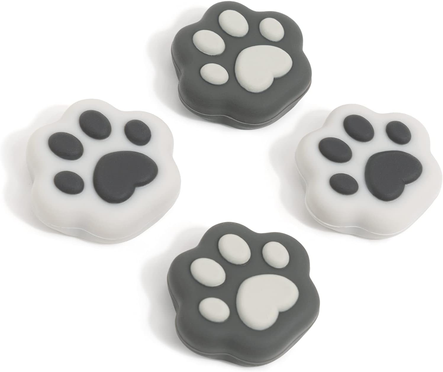 Geekshare Cat Paw Shape Thumb Grip Caps,Compatible with Switch/Oled/Switch Lite,Soft Silicone Joystick Cover, 4PICS (Sesame Grey) image number 4