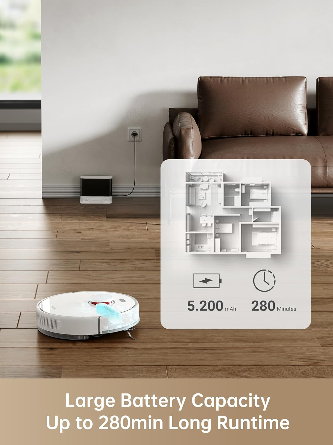 Dreame D10S Robot Vacuum Cleaner and Mop, 5000Pa Power Suction, LDS Navigation, up to 280 Minutes Runtime, App Control, AU Model image number 6