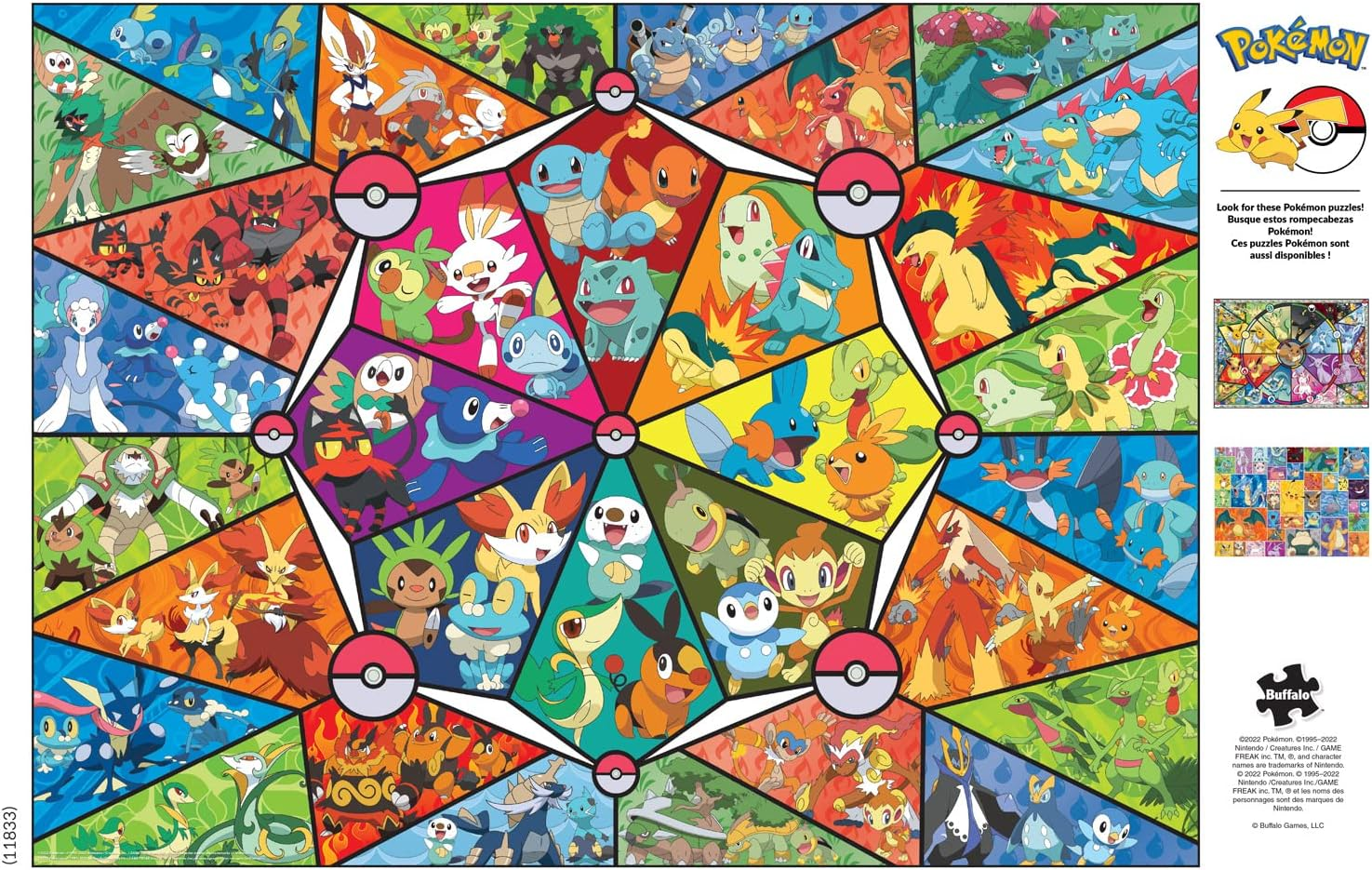 Buffalo Games - Pokemon - Stained Glass Starters - 1000 Piece Jigsaw Puzzle image number 1