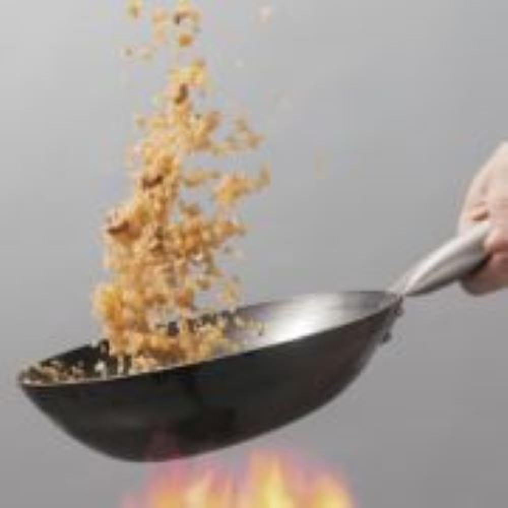 Advance Door Hanako+A Hammered Nitrided Deep Frying Pan 11.8 Inches (30 Cm), Black, Silver