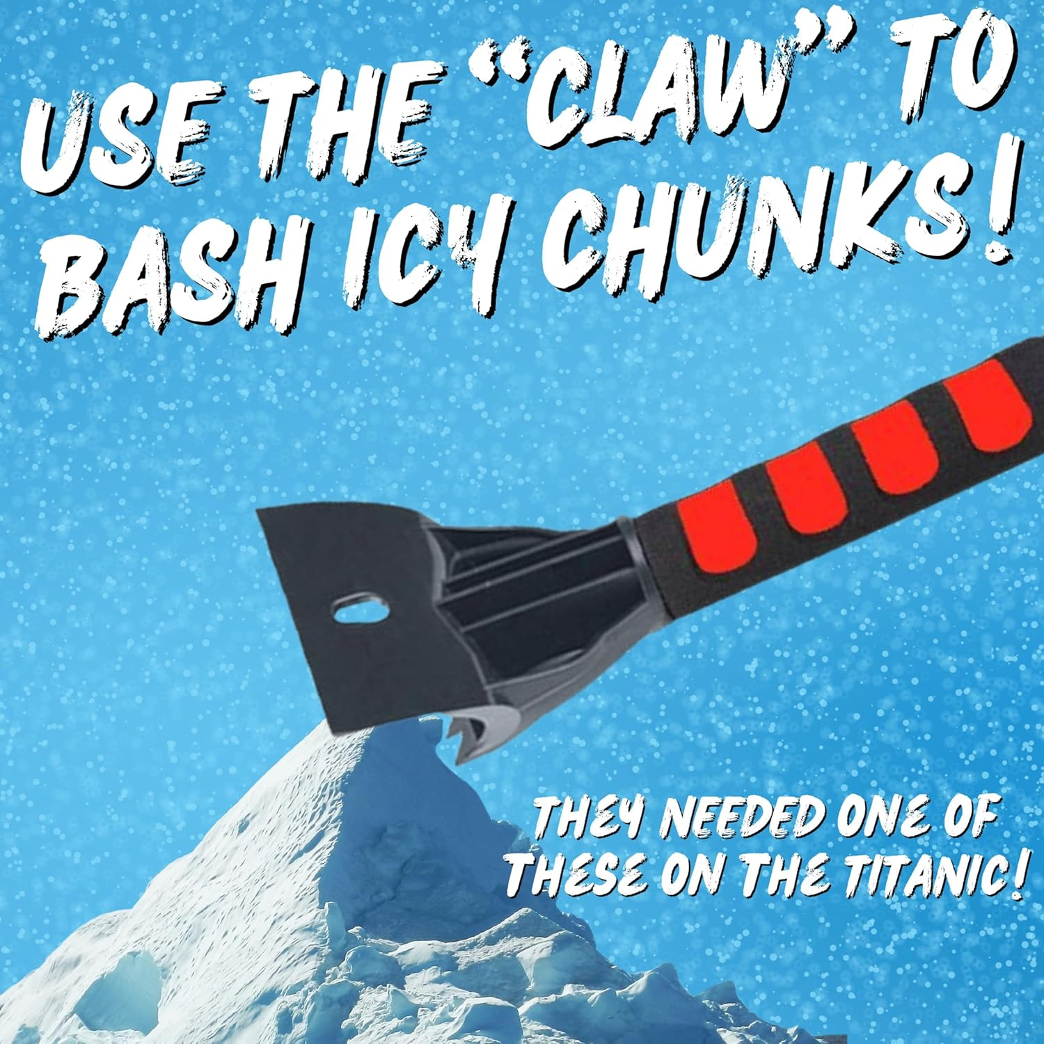 Revheads Ice Scraper for Car Windshield & Windows - Tough Reinforced Plastic Handle - Chisel Side for Frost, Claw Side for ICY Chunks image number 2