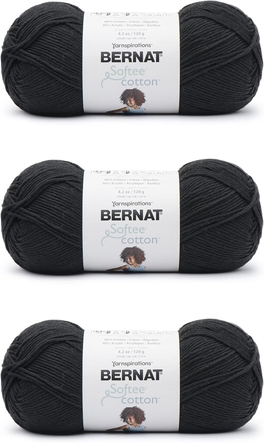 Bernat Softee Cotton Sandstone Yarn - 3 Pack of 120G/4.25Oz - Nylon - 3 DK (Light) - 254 Yards - Knitting, Crocheting & Crafts
