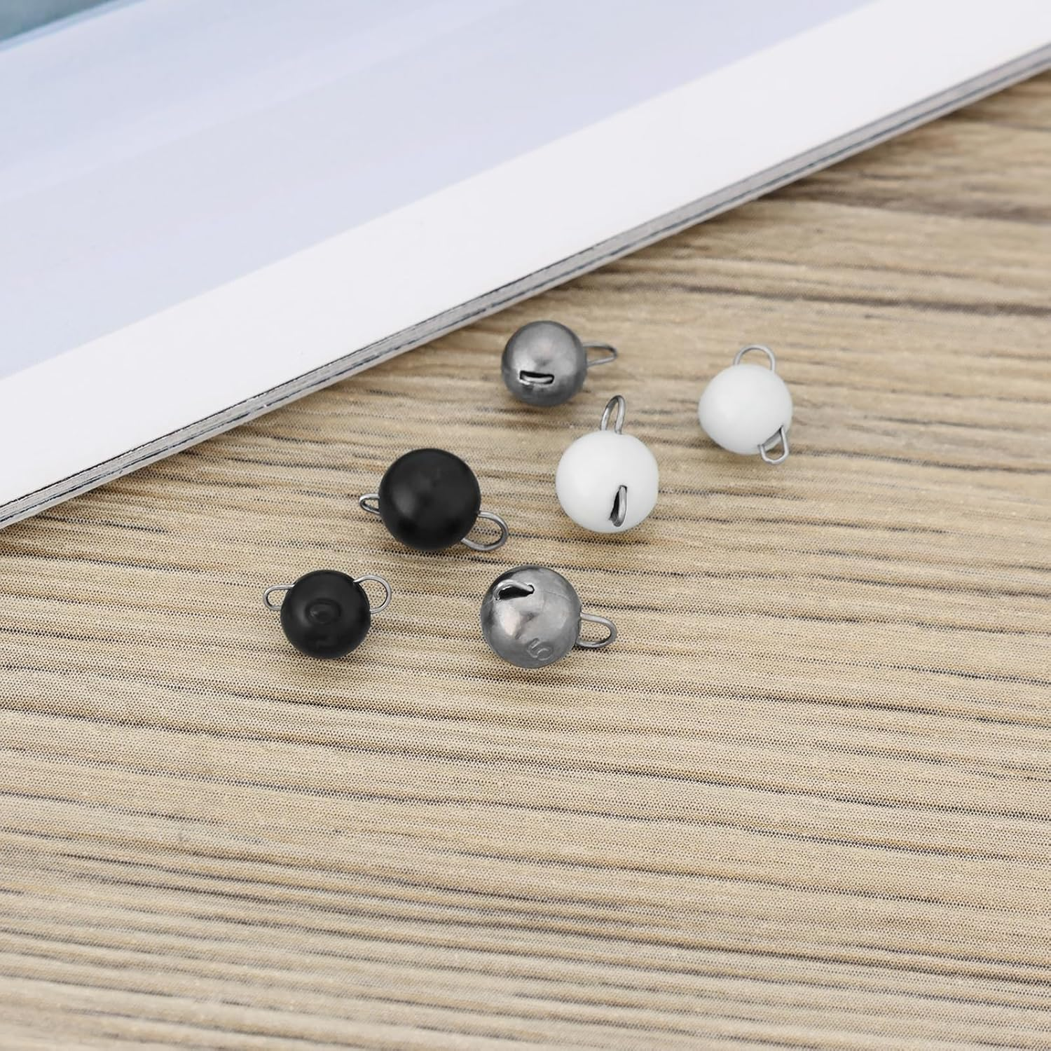 Emagtech 12Pcs Tungsten Cheburashka Fishing Weights Sinkers 1G 1.5G Suitable for All Freshwater Saltwater Bass Carp Chub Cod - Glow, Black, Silver image number 4