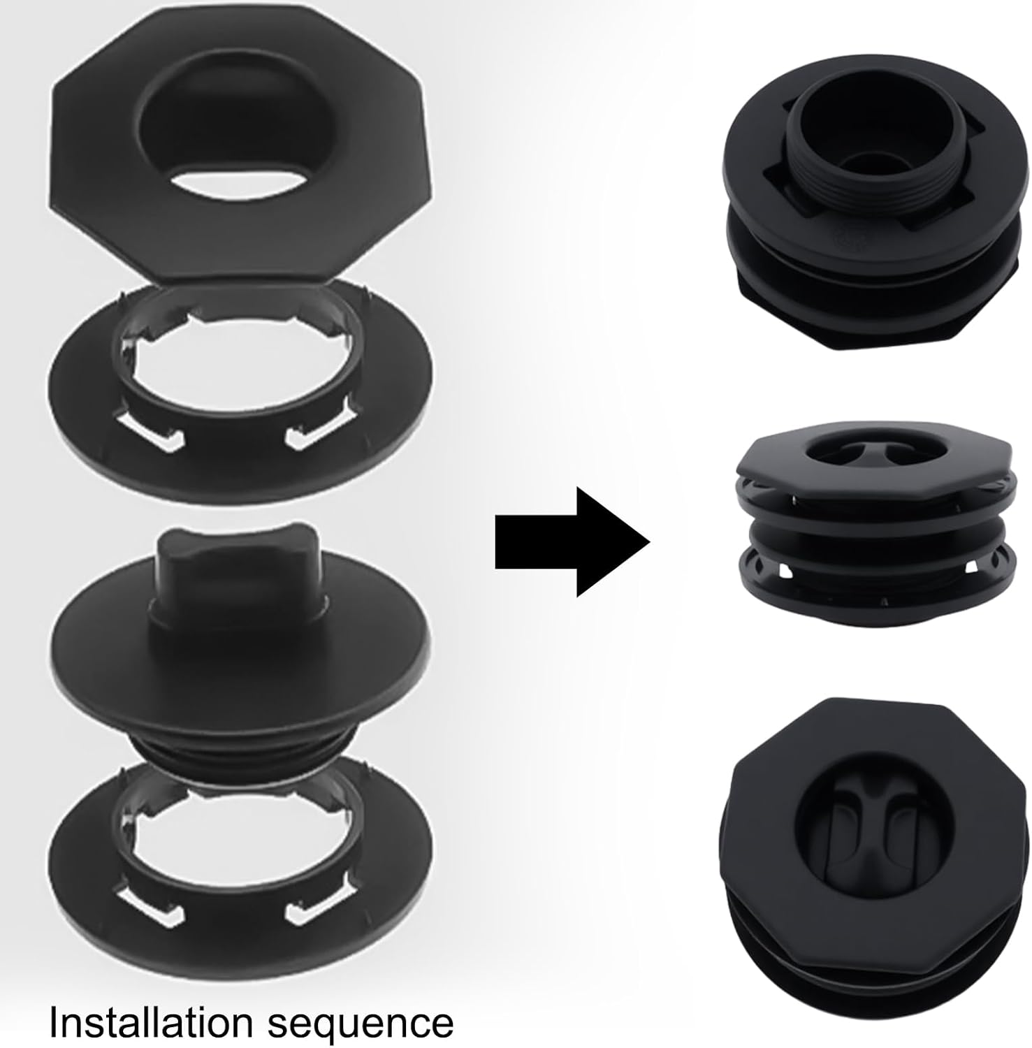 4 Sets of Car Floor Mat Clips Plastic Mat Retainers Compatible with HONDA Black image number 1
