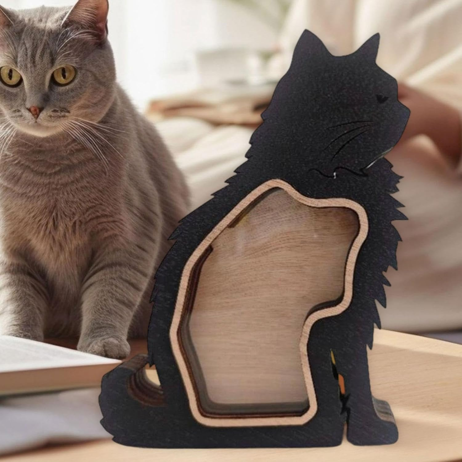 Cat Hair Keepsake Box Container Wooden Ornament